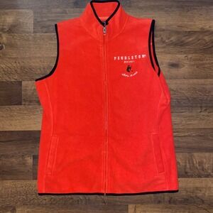 Pendleton Whiskey Vest Women's Size L Black Fleece Let'er Buck‎ Full Zip Rodeo